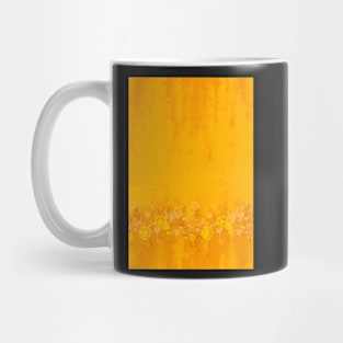 Golden yellow flower border digital painting floral pattern design Mug